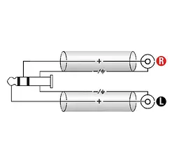 Коммутационный кабель Mini-Jack 3,5 — 2хRCA 1м KLOTZ AY7-0100 - мініатюра 4