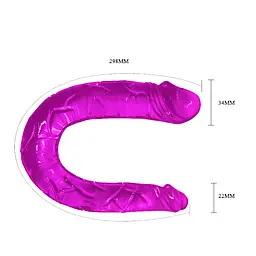 Двосторонній фалоімітатор - Double Dong Purple, 29,8 см - мініатюра 3