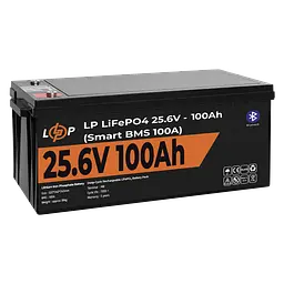 Акумулятор LP LiFePO4 24V (25,6V) - 100 Ah (2560Wh) (Smart BMS 100А) з BT пластик - мініатюра 4