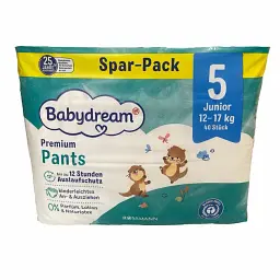 Дитячі підгузки-трусики Babydream Premium 5 (12-17 кг), 40 шт