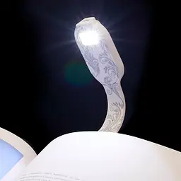 Закладка-ліхтарик Flexilight Rechargeable Класика Білі квіти, 14,7х3,6х1,3 см (FLRWF) - мініатюра 4