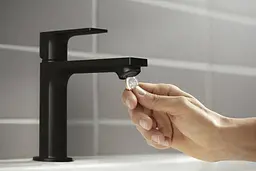 Змішувач для умивальника Hansgrohe Rebris E 110 Coolstart EcoSmart+ з донним клапаном pop-up matt black 72589670 - мініатюра 2