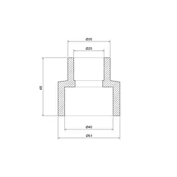 Муфта PPR Thermo Alliance 40х25 перехідна DSB105 - мініатюра 1