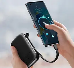 Power Bank Baseus Qpow Digital Display 10000mAh 15W with Lightning Cable (PPQD050101) Black EU - мініатюра 4