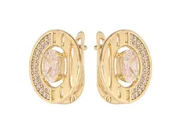 Сережки Xuping англійська застібка Позолота 14K "Візерунок з кристалами" 301618