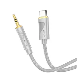 Аудіоадаптер Hoco UPA30 Friend digital audio conversion cable Type-C 1 м сірий - мініатюра 3