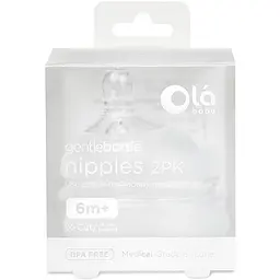 Змінні насадки Olababy для GentleBottle, Х-отвір для густих рідин, 2 шт. (82004) - мініатюра 3