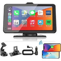 Автомобільна стереосистема з Apple CarPlay Android Auto 2024 Texpot 7" HD екран Bluetooth