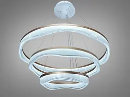 Підвісна LED-люстра Diasha MD86672/800+600+400CG для вітальні, зали та сходів, пульт, 122 W, 78 см, 14-20m2 - мініатюра 3