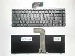 Клавіатура для ноутбуків Dell Inspiron N4110, N5050, Vostro (1540, 3550) чорна з чорною рамкою RU/US