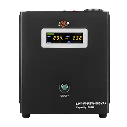 ДБЖ з правильною синусоїдою 12V LPY-W-PSW-800VA+(560Вт)5A/15A
