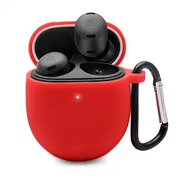 Силіконовий чохол для навушників Google Pixel Buds Pro, Hang Case, червоний, ультратонкий захисний кейс товщиною 2 мм, захист від подряпин, пилу та ударів, компактний, з карабіном для кріплення, ArmorStandart (ARM75405)