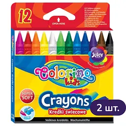 Воскові олівці Colorino 12 шт/2 уп. (13314PTR/1)