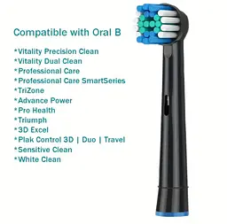 Змінні насадки для електричної зубної щітки Oral-B 4 шт., підходять для Precision Clean, Advance Power та ін. Чорні - мініатюра 5