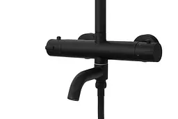 Душова система Corsan Lugo black mat з термостатом та виливом CMN017TBL, Чорний матовий - мініатюра 6