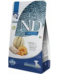 Беззерновий сухий корм Farmina N&amp;D Grain Free OCEAN PUMPKIN для цуценят дрібних порід з тріскою та динею 800 г