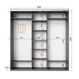 Шафа-купе Idea серія 2 230 x 60 x 240 см Венге темний - мініатюра 2