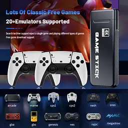 Ігрова приставка GameStick M8 Pro 2.4G Біло-чорний, HDMI-приставка для телевізора з бездротовими джойстиками - мініатюра 8