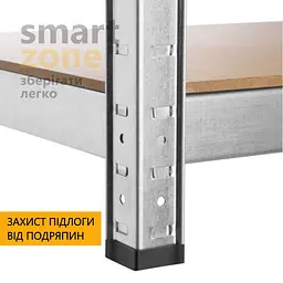 Стелаж металевий 180х90х40 см ЦИНК 5 полиць МДФ БОНА-3 для дому, комори, на балкон - мініатюра 4