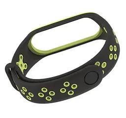 Силіконовий ремінець Primo Perfor Sport для фітнес-браслета Xiaomi Mi Band 3 Black Green - мініатюра 4
