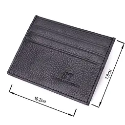Стильний кард-кейс із натуральної шкіри ST Leather 22447 чорний - мініатюра 3
