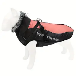 Світловідбивна утеплена зимова куртка для собак My World - My Rules, Peach, 2XL