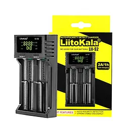 Зарядний пристрій для акумуляторів Li-Ion/LiFePO4/Ni-Mh інтелектуальний на 2 незалежні канали з рухомими контактами 18650, AA, AAA Liitokala Lii-S2 8902