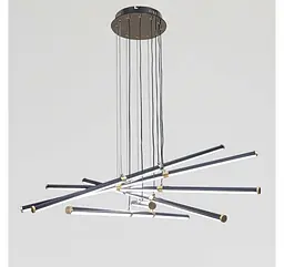 Велика підвісна LED-люстра Artlight L445/6BK+GD 150 Вт, 3 режими, чорно-золота, висота до 105 см, від 30-40 м² - мініатюра 5