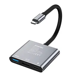 Концентратор ColorWay USB-C 3-in-1 USB 3.0 + HDMI 4K + USB-C PD100W (CW-HUB08) - мініатюра 2