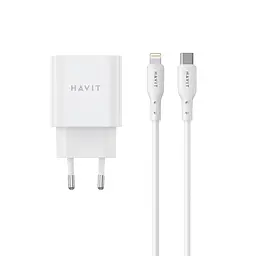 Зарядний пристрій HAVIT ST935 20W USB-C з кабелем USB-C - Lightning HAVIT (28741-000) - мініатюра 3