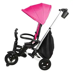 Велосипед складаний триколісний дитячий Qplay Nova+ Rubber Floral Pink (S700-13Nova+FloralPink) - мініатюра 2