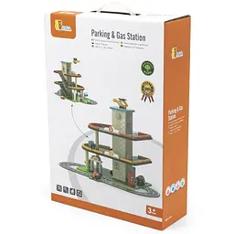 Дерев'яний паркінг із АЗС Viga Toys (44509) - мініатюра 4