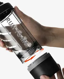 Шейкер спортивний з контейнером Casno 600 мл KXN-1199 з вінчиком Синій (KXN-1199_Blue) - мініатюра 5