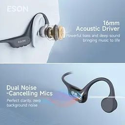 Водонепроникні кісткові навушники з 64 ГБ пам'яті ESON X39 з Bluetooth 5.4, MP3-плеєром - мініатюра 5