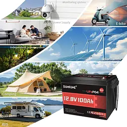 Акумулятор Dumfume LiFePO4 12V (12.8V/100Ah/1280Wh) (Dum-12,8V/100Ah-MINI MAX) [164636] - мініатюра 6
