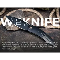 Ніж Weknife Sine Wave, Black Titanium, Darkwash (WE23069B-1) - мініатюра 12