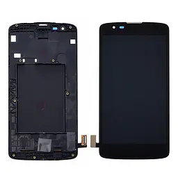 Дисплей для LG K8 K350 E/N з чорним тачскрином і корпусною рамкою
