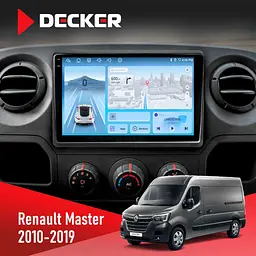Штатна магнітола Renault Master 2010-2019 Decker D10-010 6x128, DSP, 4G, 2K Decker (НФ-00009352)