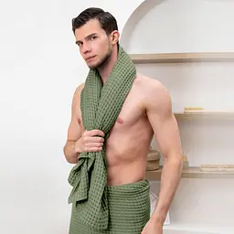 Вафельні рушники Fresh Greek Waffle CS1 2шт 75х95см/75х130см (SetTw_GreekWaffle_53Olive75x95_02Avori75x130) - мініатюра 12