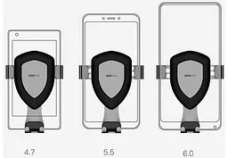 Автомобільний тримач XiaomiCOOWOO Gravity induction car phone holder T100 Silver - мініатюра 5