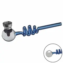 Трубка курильна скляна з охолодженням D&K Спіраль DK-8569A Blue (15672)