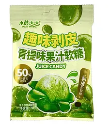 Желейні цукерки Deer Dada Peeling Juice Candy Green Grape 70г