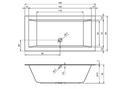 Ванна акрилова Rho Lugo 180x90 BT0300500000000 Білий - мініатюра 2