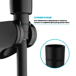 Шланг для душу 200см DROP SH-H200-BP силіконовий - Подвійний Анти-Твіст, чорний матовий - мініатюра 8
