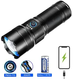 Ліхтар AK180 WHITE LASER LED PM30-TG Power Bank, ЗУ Type-C, zoom, 5 фільтрів (47476-AK180_494) - мініатюра 3
