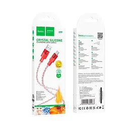 Кабель HOCO Type-C Crystal junction silicone charging data cable X99 1m, 3A - миниатюра 2