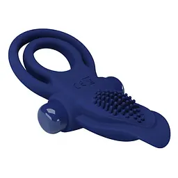 Віброкільце Pretty Love Vibrant Penis Ring 11.3 см синій - мініатюра 5