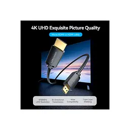 Кабель мультимедійний HDMI M to HDMI micro M 1.5m V2.0 4K 60Hz 18Gbps HDR Dolby Vention (AGIBG) - мініатюра 5