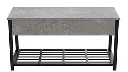 Банкетка з ящиком Ferrum-decor Дрейк 1 550x1000x400 метал Чорний ДСП Бетон 16 мм (FRD-103051)