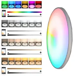 Стельовий LED світильник Ceiling Lamp Smart з RGB-підсвічуванням та пультом керування 24 Вт - мініатюра 3